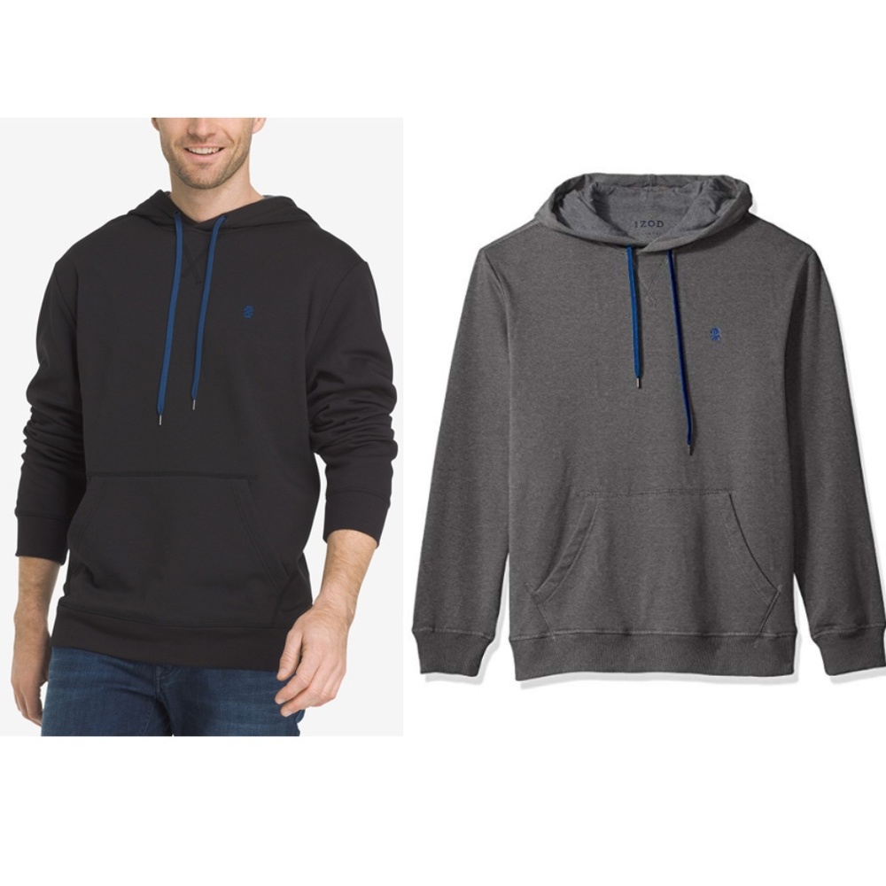 IZOD Men's Grey Fleece Hoodie Sweater Jacket